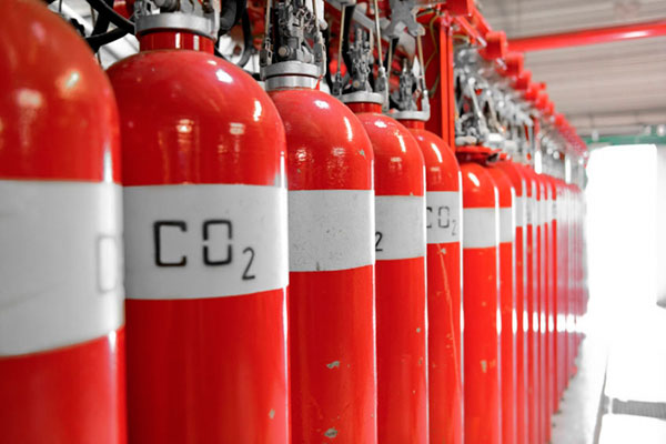 Tubos de gas CO2 para extinguir incendios